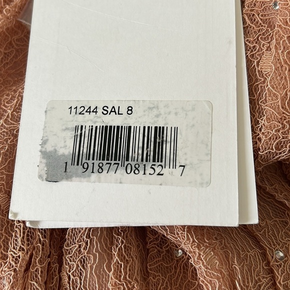 Mac Duggal 11244 NWT LACE ONE SHOULDER ILLUSION SLEEVE A LINE GOWN - Picture 7 of 7